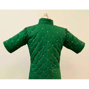 Green Medieval Gambeson Padded Jacket Costume For Reenactment Historical Training Protective Thick <b>Quilted</b> Coat - Product Image 6