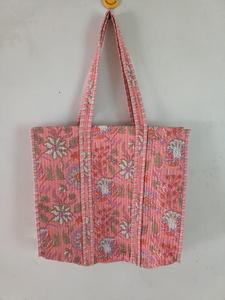Bolsos de Mano de Moda para Viaje, Primavera-Verano, Bolso Tote Acolchado de Algodón con Estampado a Mano, Bolso de Hombro Bohemio - Product Image 3