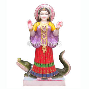 Sculpture de la déesse Khodiyar Maa en marbre |   Murti en marbre de qualité supérieure Khodiyar pour la maison et le temple – Maliyas - Product Image 1