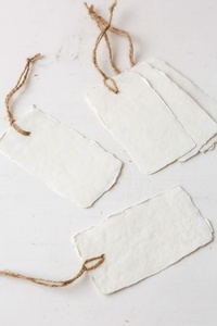 Heavy Duty Handmade Deckle Edge Paper Tags with Jute String Vintage Cotton Paper Gift Tags for Packaging Custom Sizes and Shapes - Product Image 1