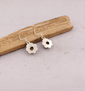 Handmade Lapis Lazuli Gemstone Drop <b>Earrings</b> 925 Sterling <b>Silver</b> Vintage Boho Floral Frame Unisex Women's Jewelry - Product Image 5