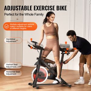Vélo d'exercice d'intérieur réglable, confortable, silencieux, à transmission par courroie, pour entraînement cardio à domicile, vélo stationnaire silencieux - Product Image 6