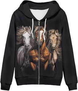 Sudadera con Capucha y Cremallera para Mujer y Adolescentes, Estilo Casual, Color Sólido, con Logotipo Frontal, Otoño/Invierno, Tallas XS-5XL - Product Image 1