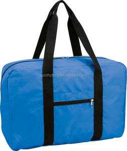 Cheap Custom Lightweight <b>Foldable</b> Water Resistant Denim & Polyester Lining Sports <b>Travel</b> Duffle <b>Bag</b> for Unisex - Product Image 3