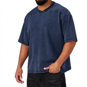 Camiseta Transpirable Ecológica con Lavado Ácido, Oversize, Precio al por Mayor, Cuello Redondo, 100% Algodón, Lisa, Teñida, con Lavado Ácido - Product Image 1