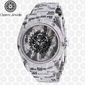 Montre de luxe pour homme Charm_Jewells en acier inoxydable, boîtier de 40 mm, cadran en cristal saphir, affichage de la date, mouvement mécanique analogique, vintage - Product Image 2