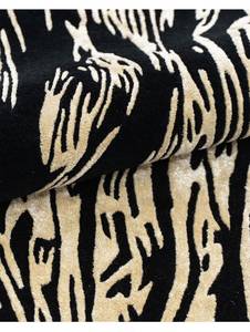 Modern Animal Print Plush Area <b>Rug</b> Rectangle Non-Slip Latex Backing <b>Rug</b> <b>Black</b> and Cream Tufted Design - Product Image 4