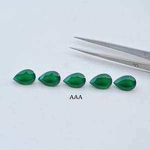 Piedra Preciosa Suelta de Ónice Verde Natural de Alta Calidad, Corte Facetado en Forma de Pera de 9 mm y 11 mm, a Precio de Fábrica, Libre de Impuestos, Entrega Internacional - Product Image 2