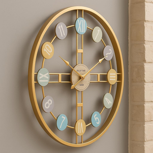 Roman Themed Wall <b>Clock</b> Classic Decorative Roman Numeral <b>Clock</b> Antique Style Metal Finish for Living Room <b>Bedroom</b> Office Study - Product Image 6