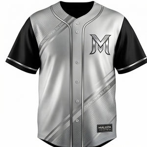 Maillot de baseball professionnel OEM, uniforme d'équipe imprimé par transfert thermique, chemise athlétique respirante à manches courtes, fournisseur de tailles plus grandes - Product Image 1