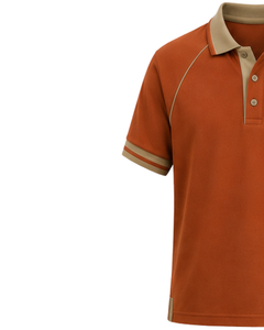 Camiseta Polo Personalizada para Hombre en Color Beige Anaranjado Quemado, Camiseta Polo de Golf Informal de Manga Corta, Transpirable, Mezcla de Algodón - Product Image 3