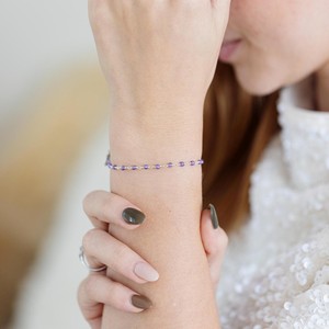 Delicate Raw Tanzanite Beaded Bracelet 925 Sterling Silver 14K Gold Plated Chain Gemstone Jewelry <b>Gift</b> For Women - Product Image 1