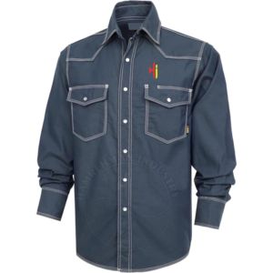 Print Safety Welding Fireproof FRC <b>Flame</b> Resistant FR Work <b>Shirt</b> Sleeve FR Work <b>Shirt</b> with Logo Retardant Reflective Strips - Product Image 1