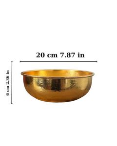 ชามเสิร์ฟทองเหลืองสไตล์เรียบง่าย งานแฮนด์เมดจากอินเดีย ของตกแต่งห้องครัว ทนทาน สวยงาม หรูหรา พรีเมียม ดีไซน์ดั้งเดิม - Product Image 5