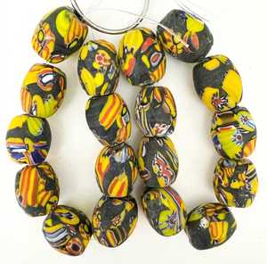 Perles de verre Millefiori Chevron artisanales africaines Ghana Nigéria Kenya Vente en gros Recyclées Fournisseur de bijoux en vrac Boîte FIRDOS - Product Image 4