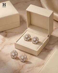 Luxury Floral Diamond Cluster <b>Stud</b> <b>Earrings</b> – 14k Gold with Certified Diamonds – <b>Fine</b> Jewelry Manufacture - Product Image 3