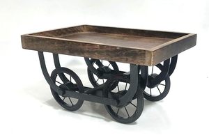 Carrito de Servicio Rústico de Bambú con Ruedas Metálicas para Cocina, Comedor o Buffet - Product Image 2