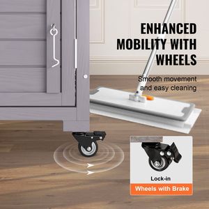 3-Tier Large <b>Cat</b> House with 360-Degree Rotating Casters 2 Platforms Resting <b>Box</b> for Outdoor Catios Pet Cages - Product Image 6