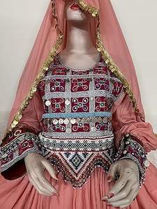 Vestido Afgano Kuchi de Primera Calidad para Mujer, para Bodas y Fiestas, Estilo Modesto, con Cierre y Decoración de Encaje, Transpirable - Product Image 3