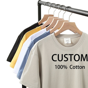 Camisetas de cuello redondo de primera calidad para hombre, 100% algodón, hombros caídos, manga corta, con logo personalizado - Product Image 3