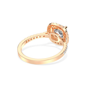 Bague halo en or 14 carats certifiée REYES IGI avec diamant de laboratoire HPHT CVD pour femme, solitaire, cadeau de fiançailles, mariage, bijoux fins - Product Image 4