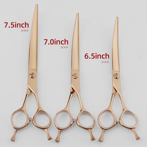 Tijeras Profesionales para Peluquería Canina de 7.5 Pulgadas, Tijeras Curvas Dentadas de Alta Calidad en Oro Rosa, Aptas para Mascotas - Product Image 2