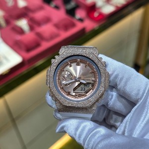 Reloj Digital de Lujo en Oro Rosa, Cuarzo Analógico, Correa de Acero Inoxidable de 20 mm, Bisel Brillante, Pantalla Mixta, Uso Casual - Product Image 1