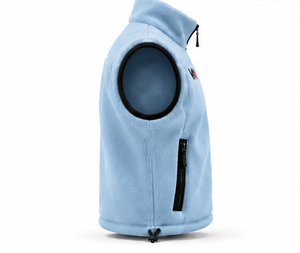 Gilet polaire bleu clair pour homme, le plus vendu, zippé, col montant, sans manches, coupe-vent sportif pour l'hiver, vêtement d'extérieur OEM - Product Image 3