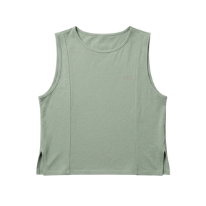 Trendy Textured Knit Sleeveless Tank <b>Top</b> Crew Neck Panel Stitch Detail Side Slit Women's Shirts Casual Cream Vest <b>Tops</b> OEM/ODM - Product Image 6