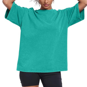 Camiseta de mujer de algodón 100% de alta calidad, estilo acid wash, diseño moderno, material suave, precio asequible. - Product Image 4