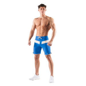 <b>Mens</b> Mid Knitted Breathable Quick Dry Blue Board Shorts Elastic Drawstring Swim <b>Trunks</b> Lightweight Casual Summer Vacation Wear - Product Image 1
