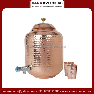 ถังเก็บน้ำทองแดงทำด้วยมือแบบดั้งเดิมพร้อมหัวจุกสแตนเลสและแก้ว2ใบสำหรับใช้ในบ้าน - Product Image 3