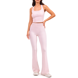 Women Flared <b>Leggings</b> High Waist Yoga Pants Bootcut Tights Soft SolidPattern Flare Leg Trousers Athletic Workout <b>Legging</b> - Product Image 6