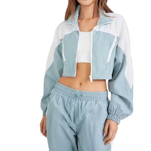 Conjunto de dos piezas para mujer 2026: Chaqueta cortavientos con media cremallera y pantalón, ideal para gimnasio y jogging. - Product Image 3