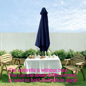 Ombrellone Inclinabile da 9 Piedi con Tessuto Blu Navy, Ombrelloni e Basi per Patio - Product Image 3