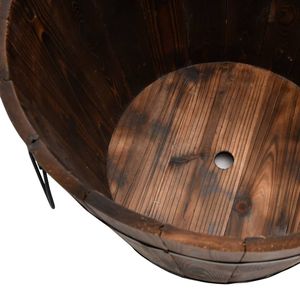Ensemble de 3 pots de fleurs en bois de sapin massif, finition bois brûlé - Product Image 4