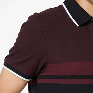 Polo homme bordeaux et noir color-block 2026 – Coupe ajustée décontractée à manches courtes avec col côtelé – Vêtement de sport - Product Image 2