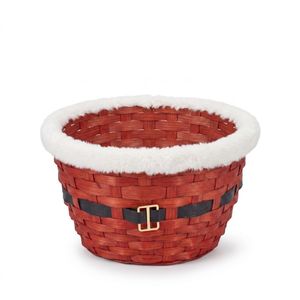 Christmas <b>Bamboo</b> Woven Eco-Friendly Storage Basket Holiday Organizer Portable Bin for Living Room Dining <b>Table</b> Home Decor - Product Image 1