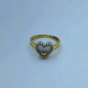 แหวนทองรูปหัวใจประดับเพชร ดีไซน์ทันสมัยสำหรับผู้หญิง เครื่องประดับสำหรับใส่ทุกวัน - Product Image 1