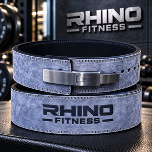 Ceinture de musculation en cuir bleu Rhino Fitness, protection professionnelle, soutien lombaire réglable, design enveloppant pour la salle de sport - Product Image 6