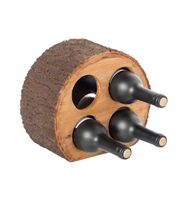 Porte-bouteilles à vin en bois massif naturel, présentoir autoportant, prix usine - Product Image 4