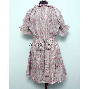 Chemisier court pour femme indienne, 100% coton pur, fait main, tissu de haute qualité, imprimé au bloc, pour l'été, style décontracté - Product Image 6