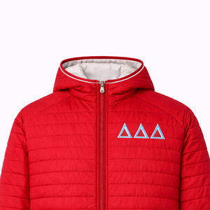 Chaqueta acolchada personalizada para fraternidad griega, chaqueta acolchada de invierno con logotipo bordado, fabricante de ropa griega al por mayor OEM - Product Image 2