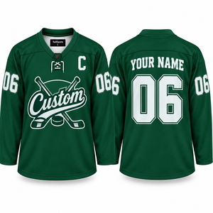Maillot de hockey sur glace personnalisé, lettres et numéros brodés, vêtements de sport pour entraînement et matchs, maillot de hockey à manches longues - Product Image 1
