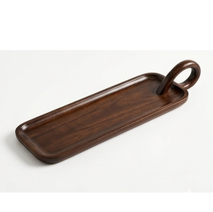 Plateau de service à sushi classique en bois d'acacia avec tiroir de rangement pour ustensiles, plat poli pour la manipulation des aliments, pour la maison et la restauration - Product Image 2