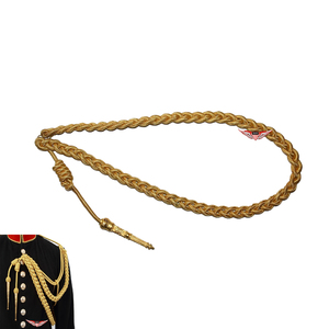 Cordón Metálico Trenzado Dorado para Uniformes, Diseño de Hilos Retorcidos - Product Image 1