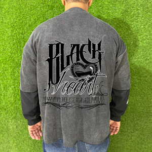 เสื้อยืดโอเวอร์ไซส์ผ้าฝ้ายคุณภาพสูงแบบสั่งทำพิเศษ ล้างทำความสะอาดได้ เป็นมิตรต่อสิ่งแวดล้อม พิมพ์ลายสกรีน แขนยาวสองชั้น ทรงหลวมสำหรับผู้ชาย - Product Image 6