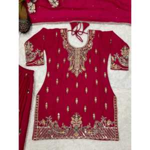 Conjunto de ropa de fiesta para mujer de diseñador Sharara Plazzo Dupatta - Product Image 1