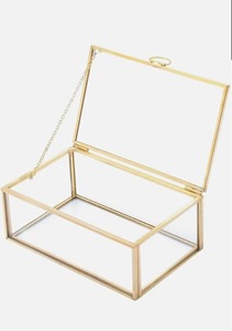 Caja de Almacenamiento de Vidrio Decorativa Personalizada con Marco Metálico para Organizar Joyas y Regalos - Product Image 3
