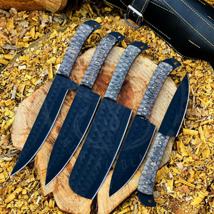 มีดเชฟญี่ปุ่น OEM VG 10 พร้อมด้ามไม้ลายดามัสกัส ใบมีดเหล็กคาร์บอน สำหรับใช้ในครัว ชุดมีดเชฟ - Product Image 2